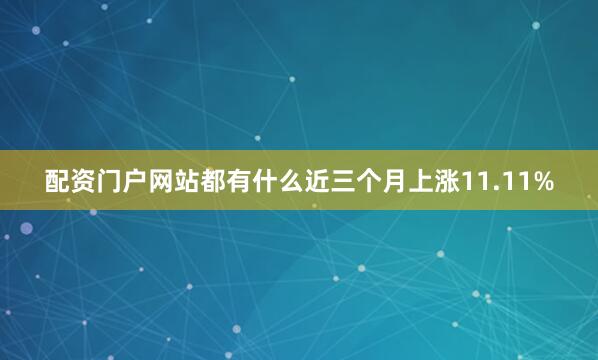 配资门户网站都有什么近三个月上涨11.11%